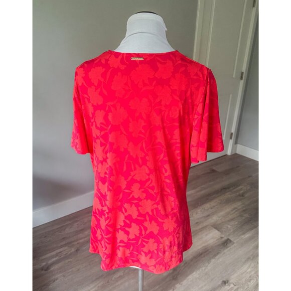 Michael Kors Women's Printed Ruched Flutter-Sleeve Top - NWT! - Picture 7 of 10